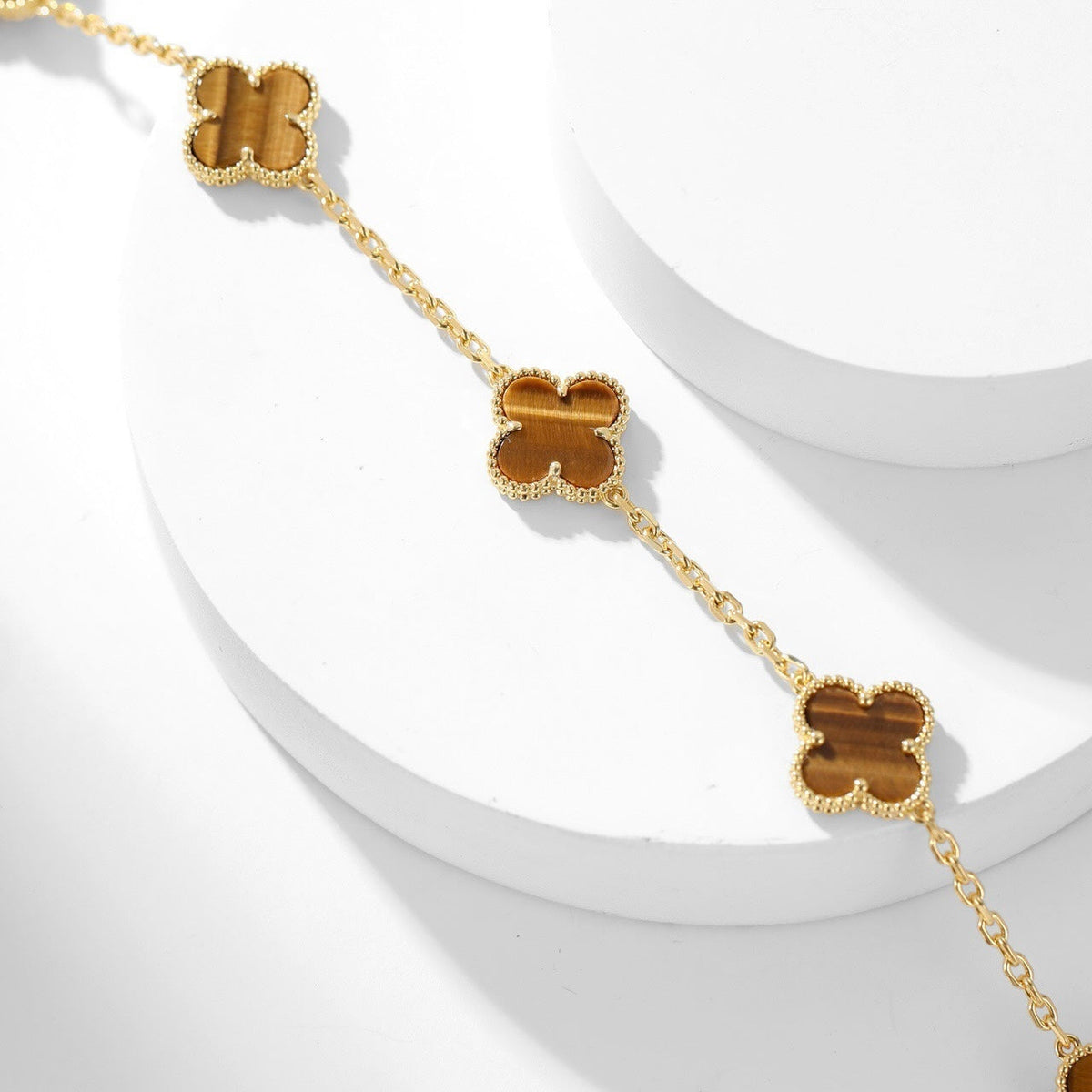 Miro CLOVER 10 MOTIFS TIGER EYE NECKLACE