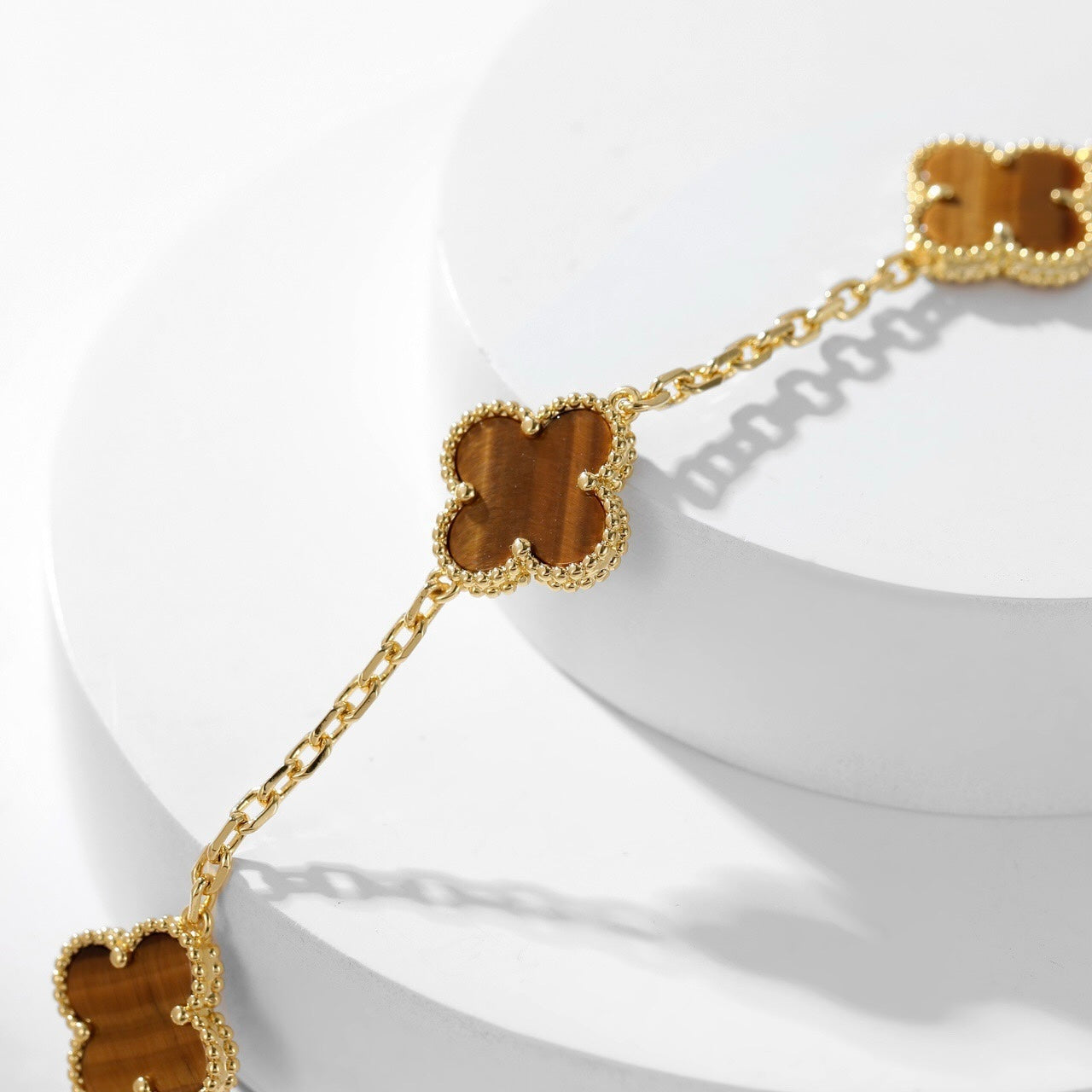 Miro CLOVER 10 MOTIFS TIGER EYE NECKLACE