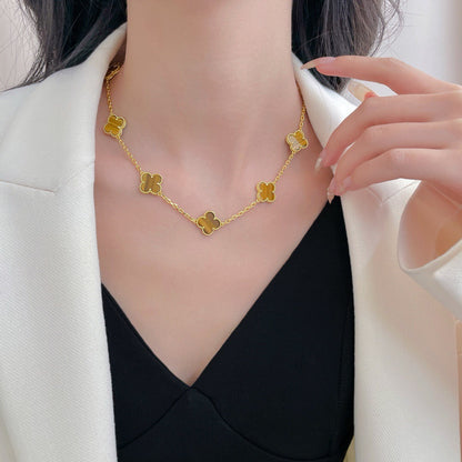 Miro CLOVER 10 MOTIFS TIGER EYE NECKLACE