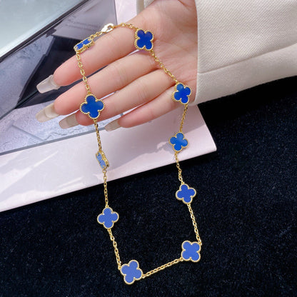 Miro CLOVER 10 MOTIFS BLUE AGATE NECKLACE