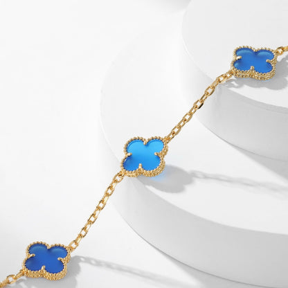 Miro CLOVER 10 MOTIFS BLUE AGATE NECKLACE