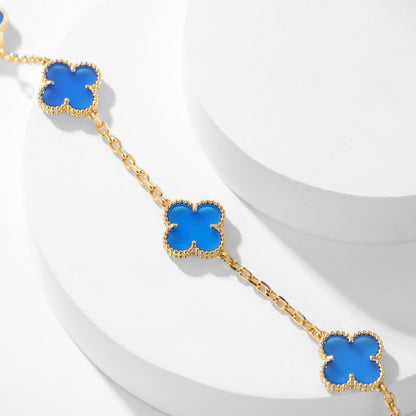 Miro CLOVER 10 MOTIFS BLUE AGATE NECKLACE