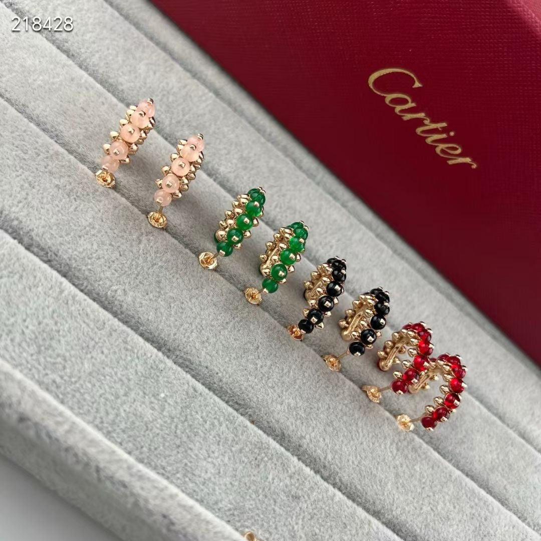 [Miro ] NEW COLORED GEMSTONE COLLECTION SMALL HOOP EARRINGS