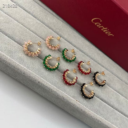 [Miro ] NEW COLORED GEMSTONE COLLECTION SMALL HOOP EARRINGS