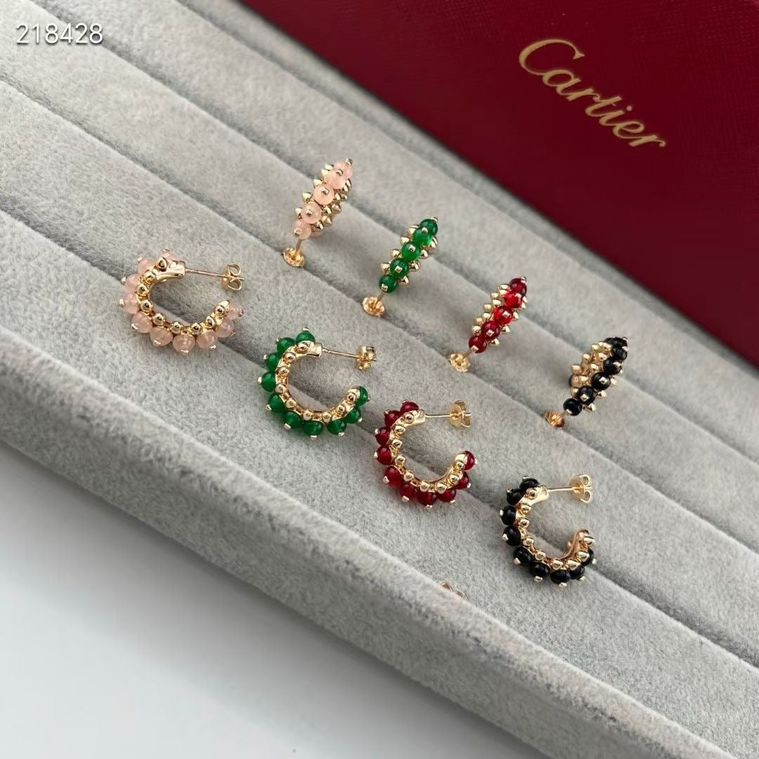 [Miro ] NEW COLORED GEMSTONE COLLECTION SMALL HOOP EARRINGS