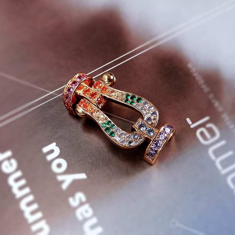 Miro FORCE LARGE HORSESHOE  COLORED DIAMOND BRACELET ROSE GOLD
