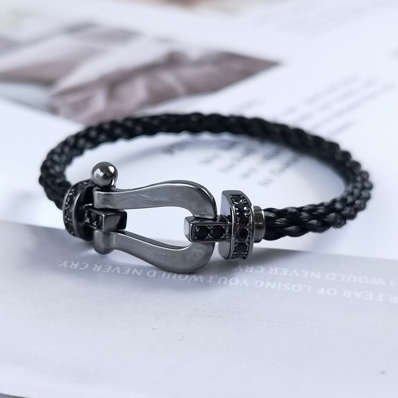 Miro FORCE LARGE SERIES HORSESHOE BLACK SAMURAI BRACELET