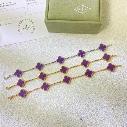 [Miro ]New  CLOVER 5 MOTIF VIOLET BRACELET COLLECTION