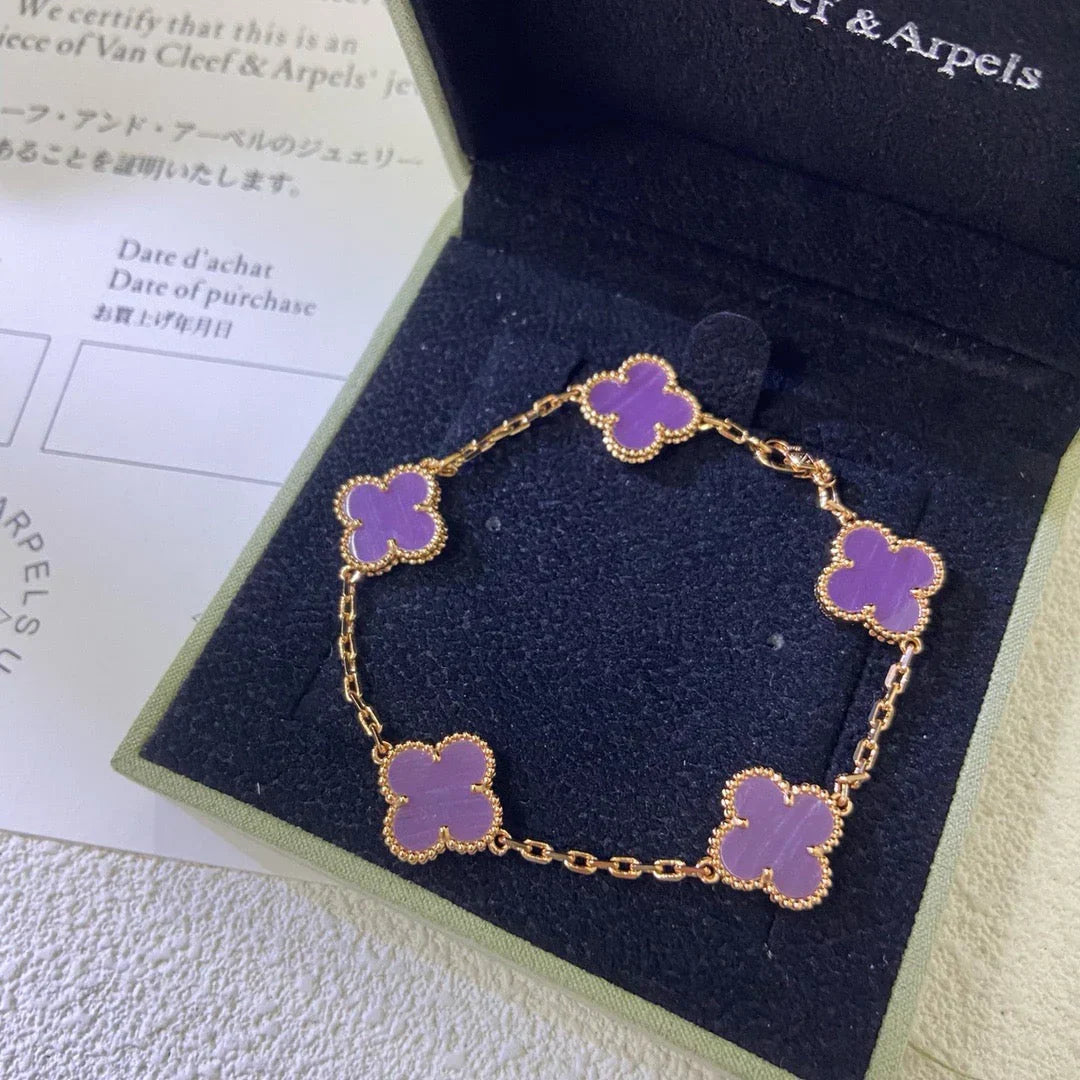 [Miro ]New  CLOVER 5 MOTIF VIOLET BRACELET COLLECTION