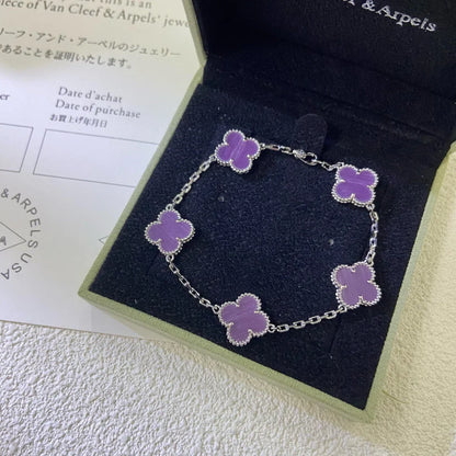 [Miro ]New  CLOVER 5 MOTIF VIOLET BRACELET COLLECTION