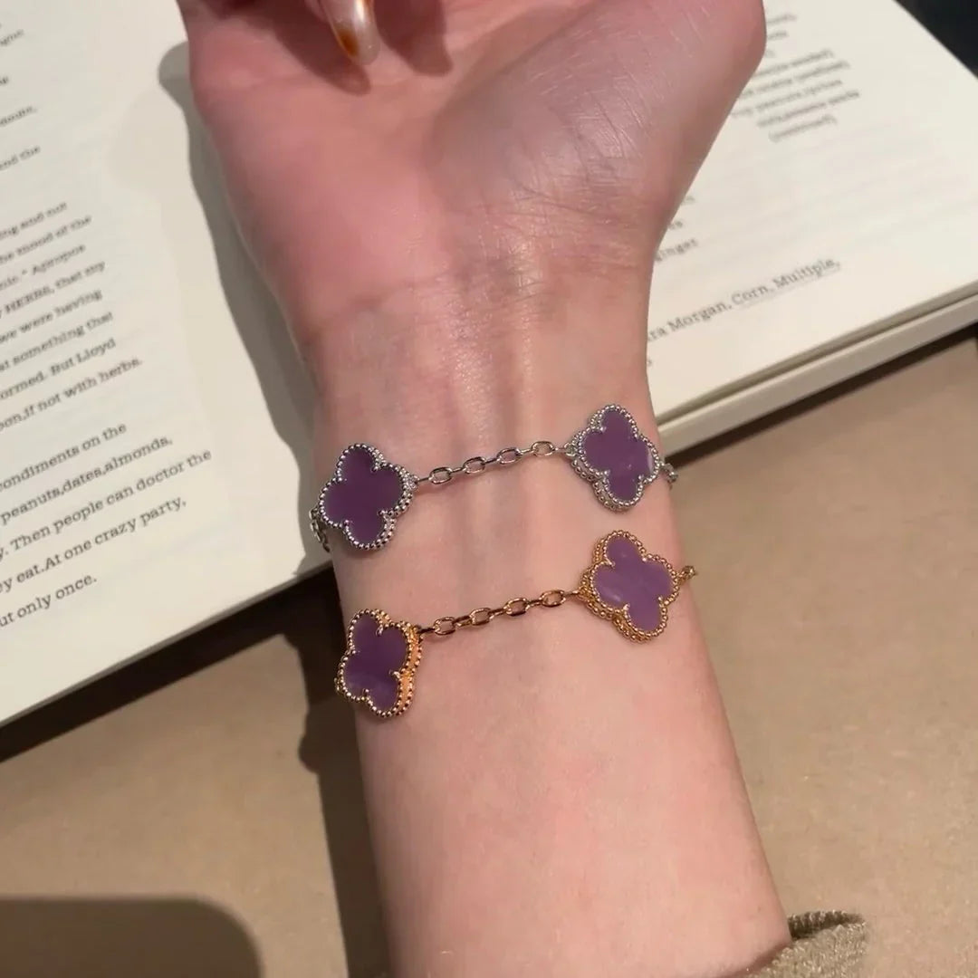 [Miro ]New  CLOVER 5 MOTIF VIOLET BRACELET COLLECTION