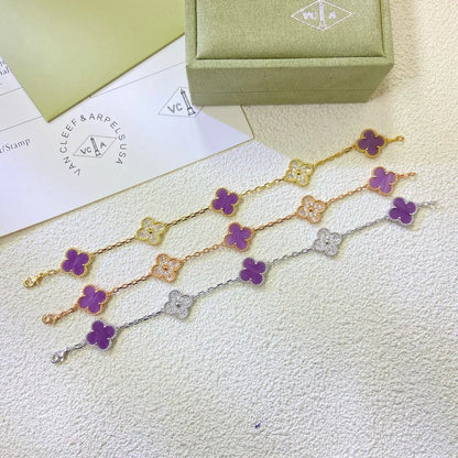 [Miro ]New  CLOVER 5 MOTIF VIOLET BRACELET COLLECTION