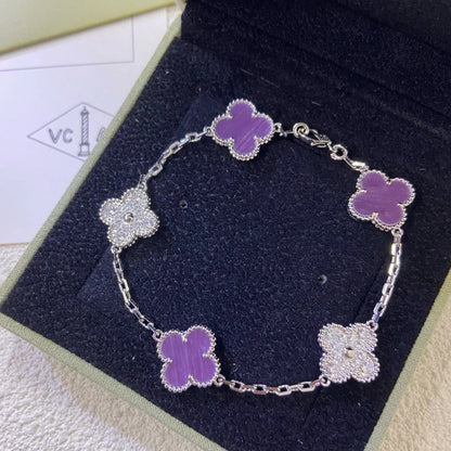 [Miro ]New  CLOVER 5 MOTIF VIOLET BRACELET COLLECTION