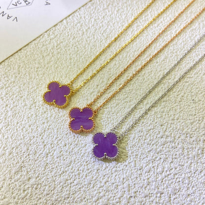 Miro CLOVER 15MM  PURPLE VIOLET NECKLACE