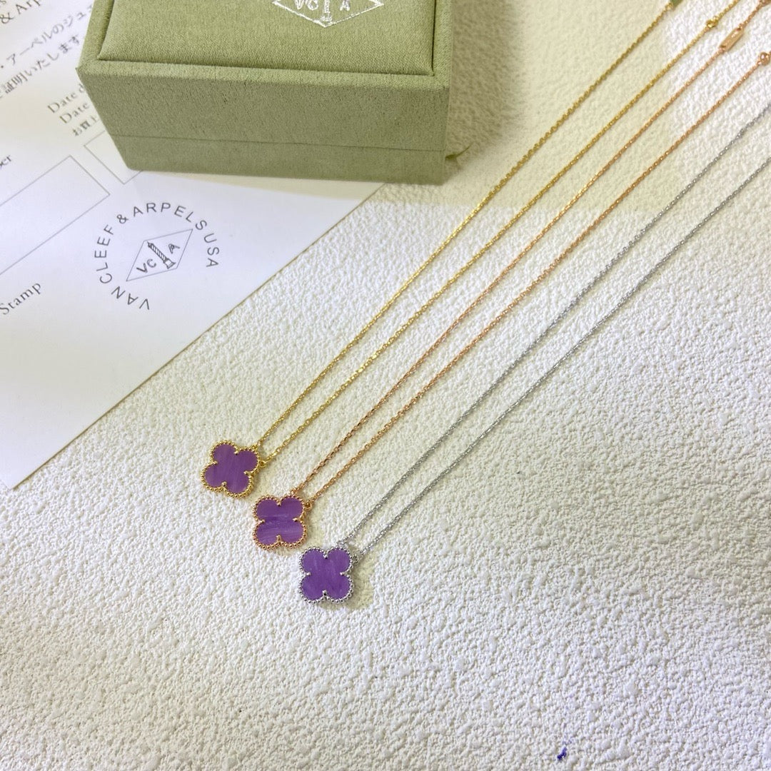 Miro CLOVER 15MM  PURPLE VIOLET NECKLACE