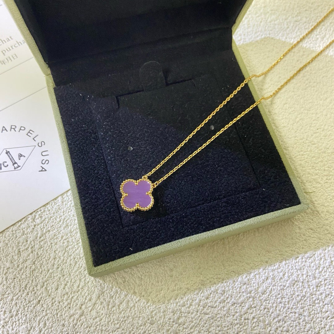 Miro CLOVER 15MM  PURPLE VIOLET NECKLACE