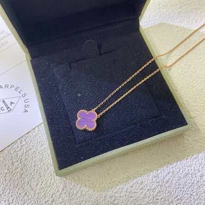 Miro CLOVER 15MM  PURPLE VIOLET NECKLACE
