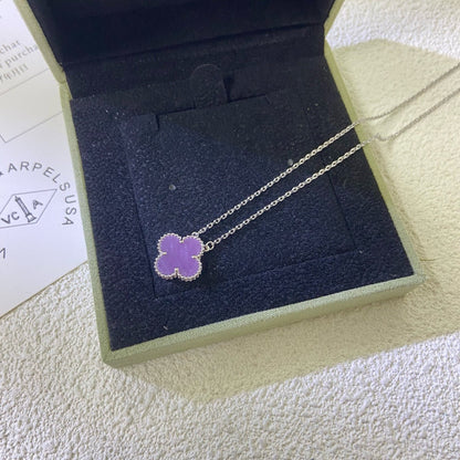 Miro CLOVER 15MM  PURPLE VIOLET NECKLACE