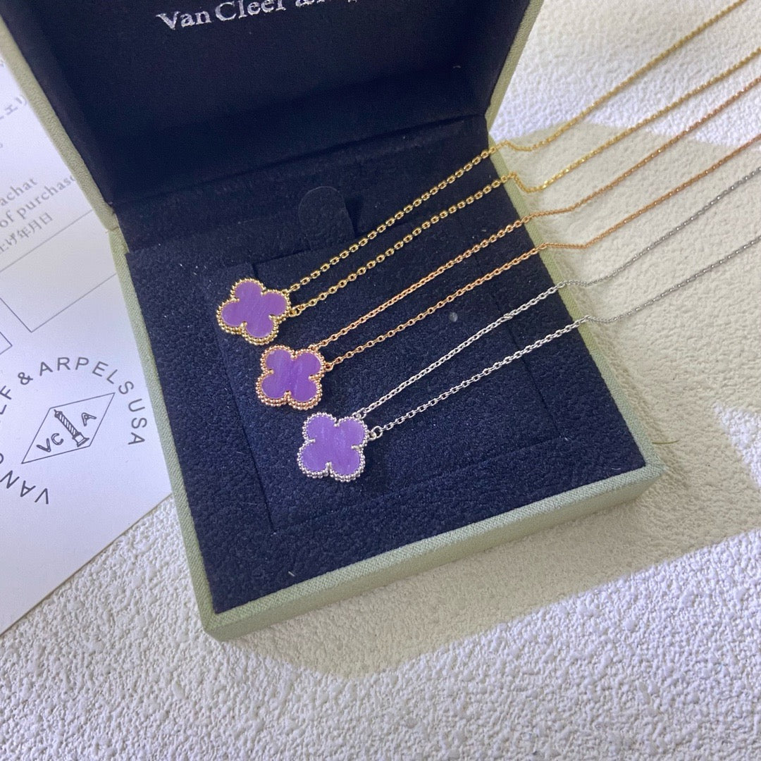 Miro CLOVER 15MM  PURPLE VIOLET NECKLACE