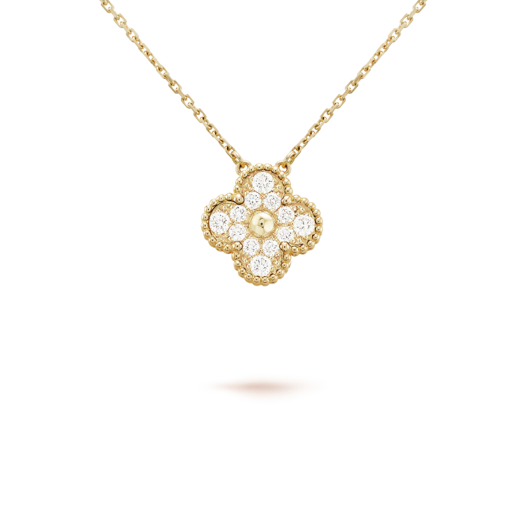 Miro CLOVER 15MM DIAMOND SINGLE FLOWER NECKLACE