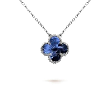 Miro CLOVER 15MM PIETERSITE NECKLACE SILVER