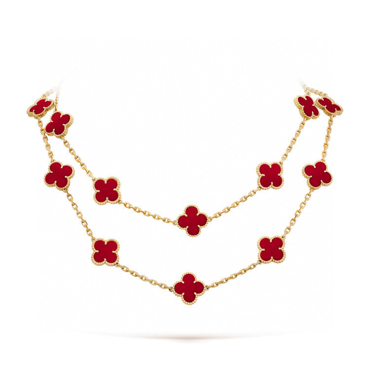 Miro CLOVER 20 MOTIFS CARNELIAN NECKLACE