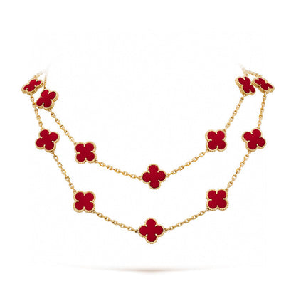 Miro CLOVER 20 MOTIFS CARNELIAN NECKLACE