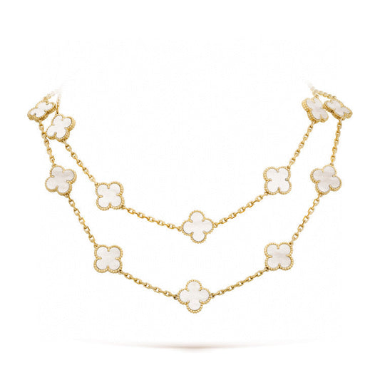 Miro CLOVER 20 MOTIFS WHITE MOP NECKLACE