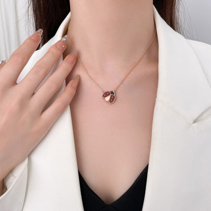 Miro LUCKY  CARNELIANS LADYBUG NECKLACE
