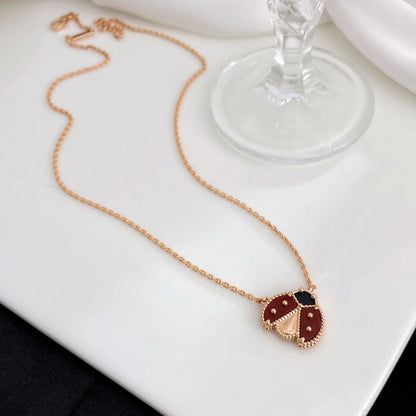 Miro LUCKY  CARNELIANS LADYBUG NECKLACE
