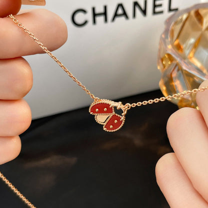 Miro LUCKY  CARNELIANS LADYBUG NECKLACE