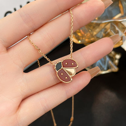 Miro LUCKY  CARNELIANS LADYBUG NECKLACE