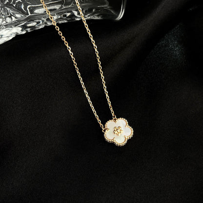 Miro LUCKY  WHITE MOP  PLUM BLOSSOM NECKLACE