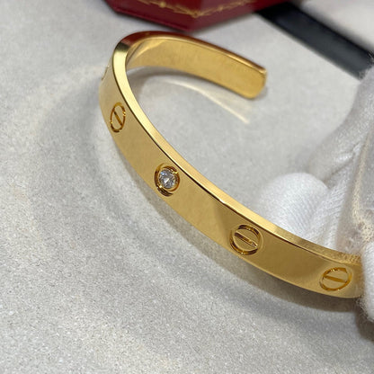 Miro LOVE BRACELET 6.1MM 1 DIAMOND OPEN CUFF