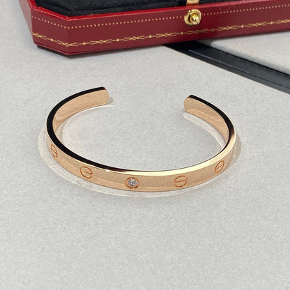 Miro LOVE BRACELET 6.1MM 1 DIAMOND OPEN CUFF