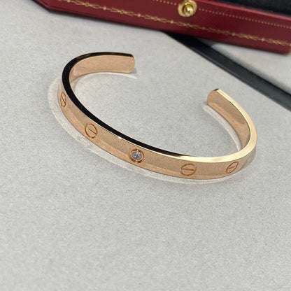 Miro LOVE BRACELET 6.1MM 1 DIAMOND OPEN CUFF