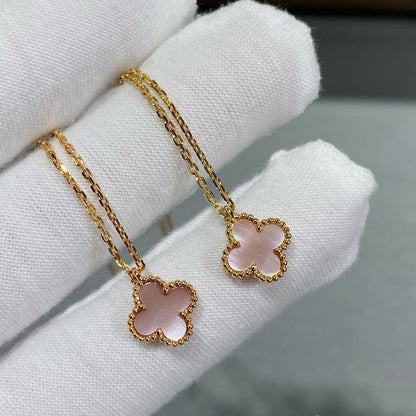 Miro CLOVER 15MM PINK MOTHER-OF-PEARL SINGLE FLOWER NECKLACE