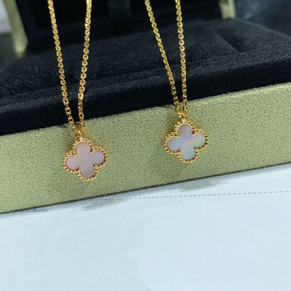 Miro CLOVER 15MM PINK MOTHER-OF-PEARL SINGLE FLOWER NECKLACE