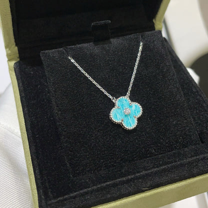 Miro CLOVER 15MM DIAMOND SVRES PORCELAIN  NECKLACE SILVER