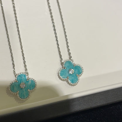 Miro CLOVER 15MM DIAMOND SVRES PORCELAIN  NECKLACE SILVER
