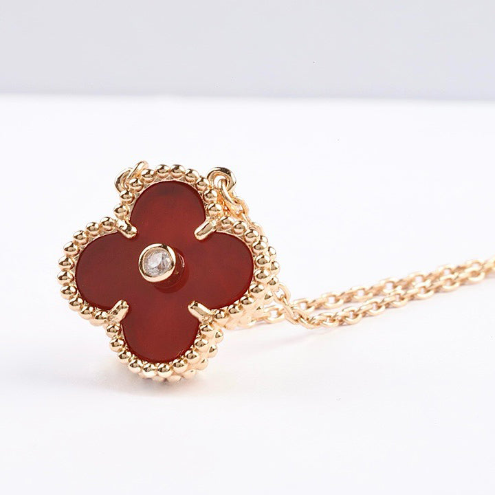 Miro CLOVER 15MM DIAMOND CARNELIAN NECKLACE
