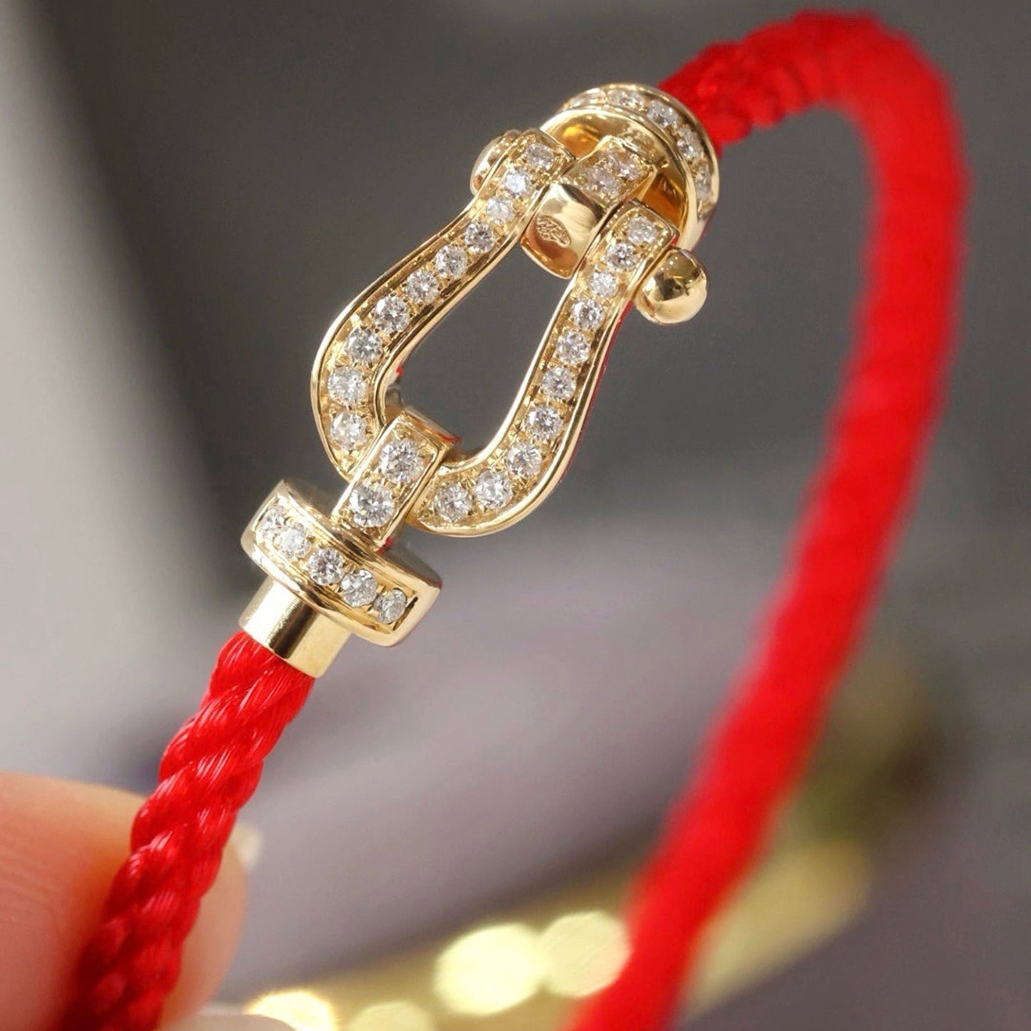 Miro FORCE LARGE HORSESHOE FULL DIAMOND BRACELET ROSE GOLD