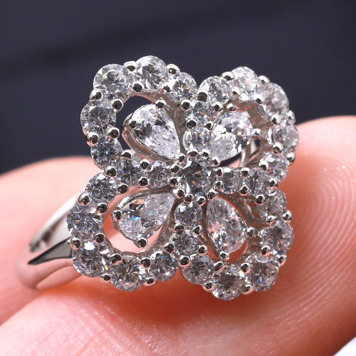 Miro LOOP RING FULL MOTIF DIAMOND 16MM SILVE