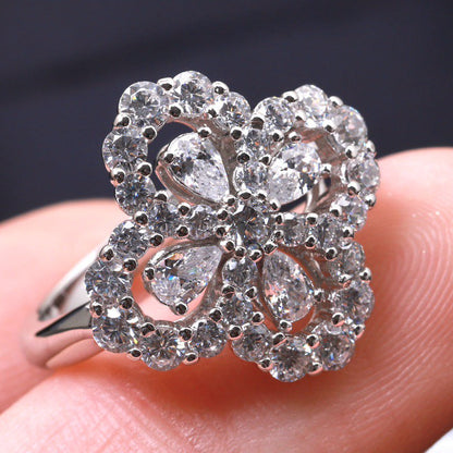 Miro LOOP RING FULL MOTIF DIAMOND 16MM SILVE