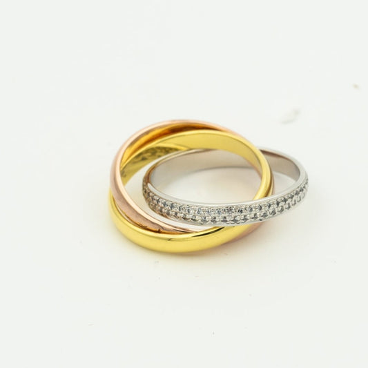 Miro TRINITY RING GOLD PINK GOLD SILVER DIAMONDS