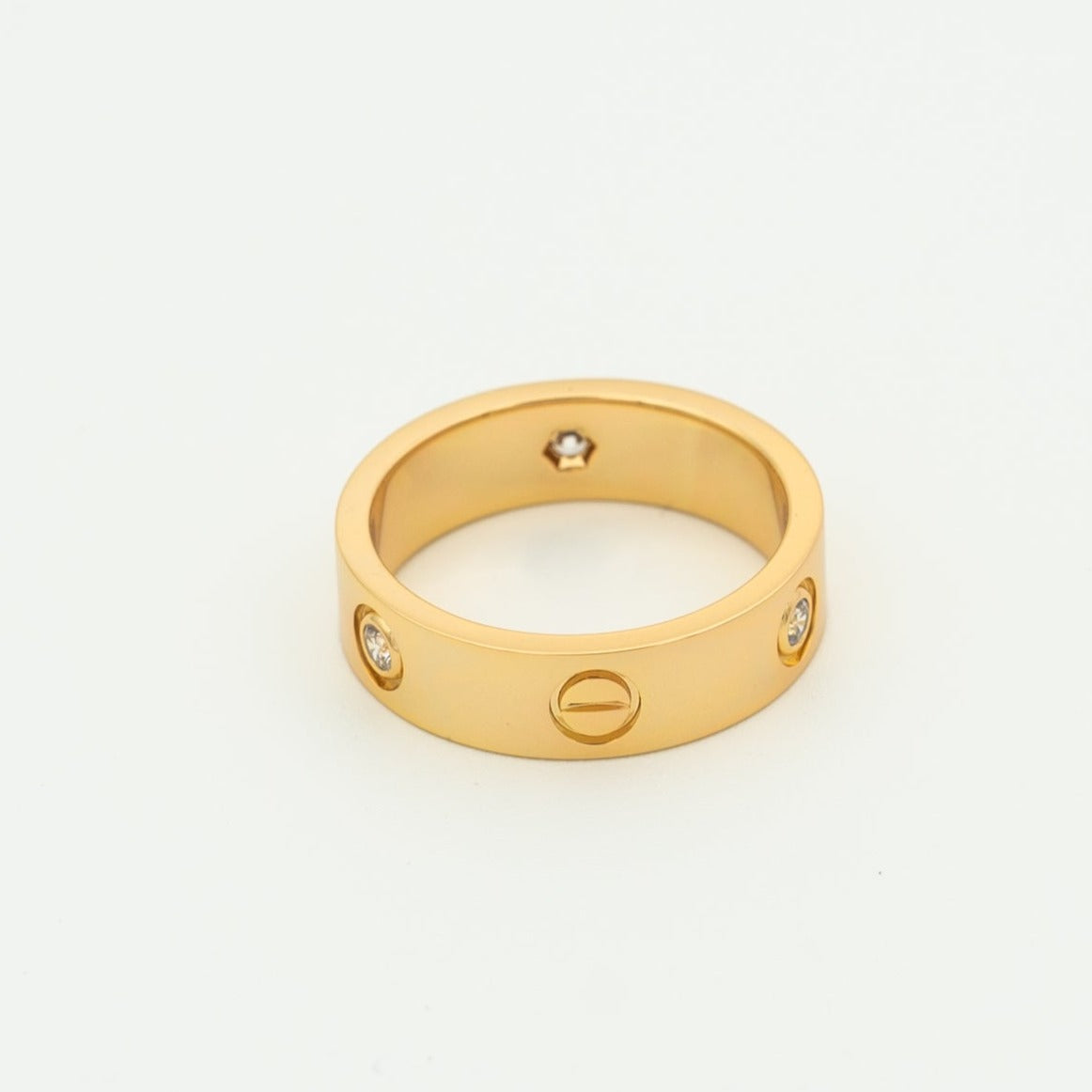 Miro LOVE RING 5.5MM 3 DIAMONDS PINK GOLD