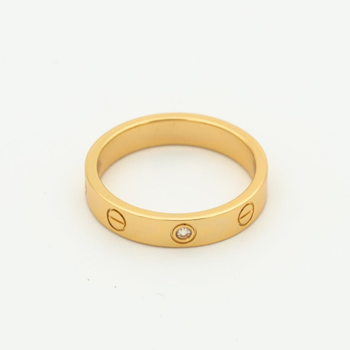 Miro LOVE RING 4MM 1 DIAMOND PINK GOLD