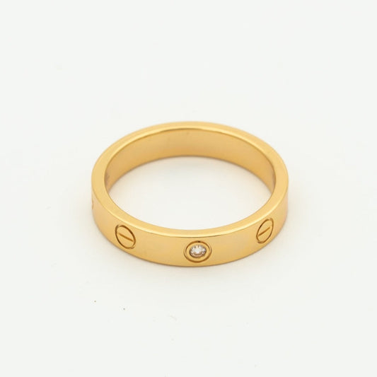 Miro LOVE RING 4MM 1 DIAMOND PINK GOLD
