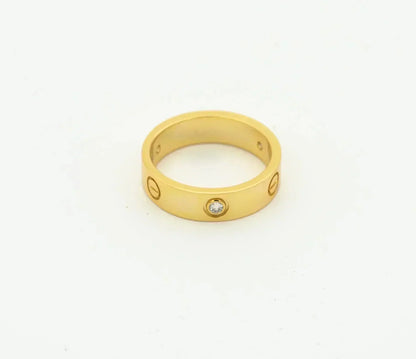 Miro LOVE RING 4MM 1 DIAMOND GOLD
