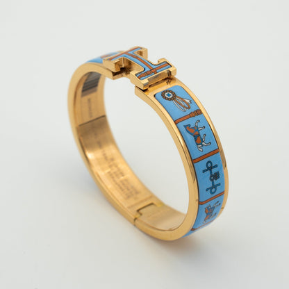 Miro H PINK GOLD BRACELET BLUE CERAMIC